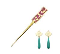 Bastoncini per capelli per fan degli anime, in metallo, motivo fenice, farfalla e fiori, oro e argento, set da 3 (oro + blu)
