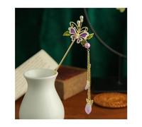 Bastoncini Per Capelli Perla Nappa Farfalla Bastone for capelli Piastra diretta Forcina Copricapo da sposa bianco Forcella for capelli Ornamenti for gioielli Capelli Twist Perni(4)