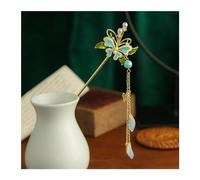 Bastoncini Per Capelli Perla Nappa Farfalla Bastone for capelli Piastra diretta Forcina Copricapo da sposa bianco Forcella for capelli Ornamenti for gioielli Capelli Twist Perni(2)