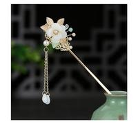 Bastoncini Per Capelli Perle di fiori rossi color oro Nappe lunghe Bastoncini for capelli Forcine Accessori for capelli da sposa Copricapo di gioielli for capelli da sposa Capelli Twist Perni(Style 18