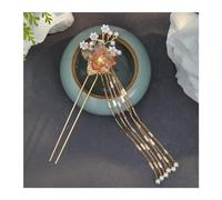 Bastoncini Per Capelli Perle di fiori rossi color oro Nappe lunghe Bastoncini for capelli Forcine Accessori for capelli da sposa Copricapo di gioielli for capelli da sposa Capelli Twist Perni(Style 7)