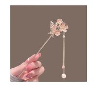 Bastoncini Per Capelli Perle di fiori rossi color oro Nappe lunghe Bastoncini for capelli Forcine Accessori for capelli da sposa Copricapo di gioielli for capelli da sposa Capelli Twist Perni(Style 5)
