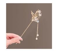 Bastoncini Per Capelli Perle di fiori rossi color oro Nappe lunghe Bastoncini for capelli Forcine Accessori for capelli da sposa Copricapo di gioielli for capelli da sposa Capelli Twist Perni(Style 6)
