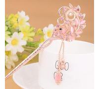 Bastoncini per capelli tradizionali cinesi a forma di fiore, 1 pezzo, bacchette per capelli retrò glitterate con strass e nappa, forcine per capelli classiche cinesi Hanfu fiore farfalla bacchette per