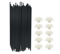 Bastoncini per Diffusore,50 Pcs Ricariche per Diffusore Ambiente Diffusore Ambiente Bastoncini Ricarica Diffusore Bastoncini con 10 Fiori,Diffusori di Bastoni per Spa Camera Casa Ufficio(25cm*3mm)