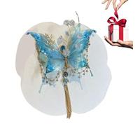 Bastoncini per fiori - elegante accessorio per capelli con pompon in seta, cravatte e frange delicate | Barrette Demoiselle per matrimonio, danza, festival, cosplay, palla o cerimonie