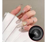 Bastoncini per nail art, 100 unghie trasparenti per esercitazioni con etichette numerate, a forma di ventaglio, per campioni di smalti, salone e manicure fai da te, include 2 bastoncini arancioni