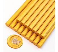 Bastoncini per sigilli in cera, Ioggtser 16 PCS Pistola Colla Sigillo Cera Sticks per timbro di cera sigillo, bastoni di cera di tenuta per fare sigilli di cera per inviti a nozze(Gold)