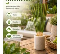 Bastoncini profumati al lemongrass - Perfetti per uso esterno, ideali per patio, giardino, campeggio, cortile, veranda, picnic e altro ancora. Questi bastoncini profumati sono un'ottima scelta per rad