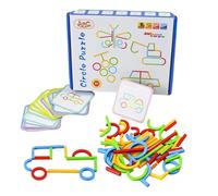 Bastoncini Puzzle per Bambini - Set Di Forme Di Apprendimento in Legno, Costruttore Di Abilità Logiche, Di Ordinamento Di Modelli, Raccolta Di Attività Mentali Creative, Giocattolo Educativo per