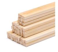 Bastoncini quadrati in bambù/legno - 4×4×300 mm, bastoncini artigianali fai da te for decorazioni for la casa e modellismo(200Pcs)