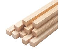Bastoncini quadrati in legno, 10 pezzi, 5/8" x 30,5 cm, bastoncini di legno duro non finiti per lavorazione del legno, artigianato, arti e fai da te, decorazioni per la casa, modellismo