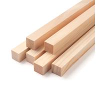 Bastoncini quadrati in legno, 6 pezzi da 1,9 cm x 30,5 cm, bastoncini di legno per artigianato, bastoncini di legno duro non finiti per lavorazione del legno, artigianato, arti e fai da te,