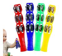 Bastoncini Strumenti Jingle | Set Di 4 Bastoncini Di Tamburelli Portatili Con Campane Per Intrattenimento Musicale | Campane Di Campane Per Percussioni Latine, Danza, Spettacolo, Eventi Festivi