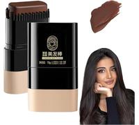 Bastoncino colorato istantaneo per capelli, con pettine integrato, impermeabile e a prova di sudore, portatile, per ritoccare i capelli, grigio bianco (castano)