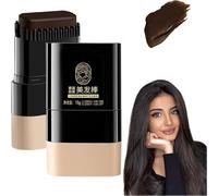 Bastoncino colorato istantaneo per capelli, con pettine integrato, impermeabile e a prova di sudore, portatile, per ritoccare i capelli, grigio bianco (marrone scuro)