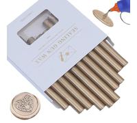 bastoncino di cera per sigilli, Ioggtser 10 pezzi pistola incollatrice ceralacca stick per timbro ceralacca, ceralacca stick per pistola incollatrice, per inviti (Champagne Gold)