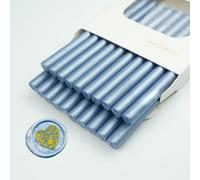 Bastoncino di cera per sigilli, Ioggtser 20 PCS Mini Pistola Colla Sigillo Cera Stick per Timbro con sigillo in cera, Bastoncini di cera sigillanti per inviti a nozze (Gray Blue)