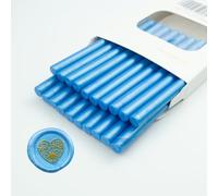 Bastoncino di cera per sigilli, Ioggtser 20 PCS Mini Pistola Colla Sigillo Cera Stick per Timbro con sigillo in cera, Bastoncini di cera sigillanti per inviti a nozze (Sky Blue)