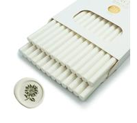 Bastoncino di cera per sigilli, Ioggtser 26 PCS Mini Pistola Colla Sigillo Cera Stick per Timbro con sigillo in cera, Bastoncini di cera sigillanti per inviti a nozze, biglietti (White)