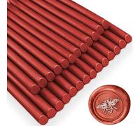 bastoncino di cera per sigilli, Ioggtser 26 pezzi pistola incollatrice ceralacca stick per timbro ceralacca, ceralacca stick per pistola incollatrice, per inviti (New Wine red)