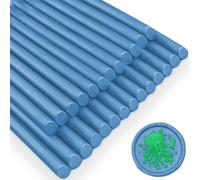 bastoncino di cera per sigilli, Ioggtser 26 pezzi pistola incollatrice ceralacca stick per timbro ceralacca, ceralacca stick per pistola incollatrice, per inviti (Blue)