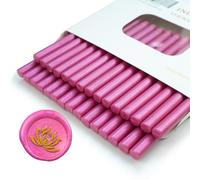 Bastoncino di cera per sigilli, Ioggtser 30 PCS Mini Pistola Colla Sigillo Cera Stick per Timbro con sigillo in cera, Bastoncini di cera sigillanti per inviti a nozze (Rose Pink)