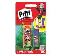 Pritt Colla stick di design, colla sicura e adatta ai bambini, per lavori di arte e artigianato, colla forte per la scuola, 1 x 43 g originale e 1 x 10 g penna colorata Pritt 9H PBTS1