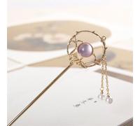 Bastoncino for capelli Donna Smalto in metallo Forcella for capelli Bacchette for capelli Forcina Accessori for gioielli for capelli donna(Light purple)