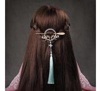 Bastoncino for capelli vintage, bastoncino for, for con nappa lunga in stile cinese, retro Hanfu, farfalla, forchetta for in metallo smaltato, bacchette for, copricapo di perle antiche