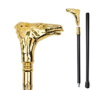 Bastone Antico con Manico Argentato e Cristallo Giallo, Classico da Gentiluomo, Regalo Elegante per Appassionati(Gold,Double section)