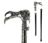 Bastone Antico con Manico Argentato e Cristallo Giallo, Classico da Gentiluomo, Regalo Elegante per Appassionati(Double section)