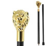 Bastone Antico con Manico Argentato e Cristallo Giallo, Classico da Gentiluomo, Regalo Elegante per Appassionati(Double section)