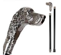 Bastone Antico con Manico Argentato e Cristallo Giallo, Classico da Gentiluomo, Regalo Elegante per Appassionati(Ancient silver,Double section)