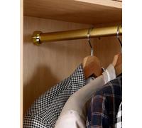 Bastone Armadio Appendiabiti Asta da Valletto in Bronzo Champagne per Armadio o Tenda Doccia, Appendiabiti Parete Tagliabile per Appendere gli Abiti, Gancio Antiscivolo sotto(20inch/51cm)