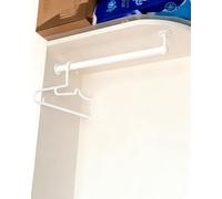 Bastone Armadio Appendiabiti Asta per Appendire Abiti ad Angolo da Soffitto a Parete, Tubo Rack per Indumenti Rotondo a Forma di L Ricambio, Supporti Supplementari(White,152cm/59.8in/5ft)