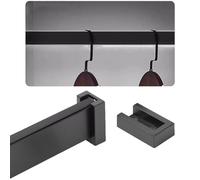 bastone armadio appendiabiti Aste Appendiabiti in Metallo Silenziose e Antiscivolo per Appendere I Vestiti, Barra Porta Abiti Rettangolare Spazzolata, Asta Appendiabiti con Supporti(Black,60cm(23 5/8