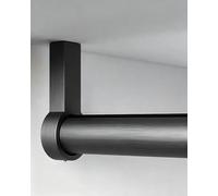 Bastone Armadio Appendiabiti Set di Barra da Armadio per Valletto in Alluminio Spazzolato, Asta Antiscivolo per Abiti per Lavanderia Domestica, Supporto per Appendini da Armadio(Gray,30inch/76cm)