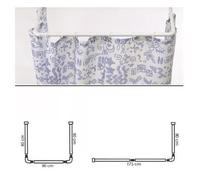 Bastone Asta Tenda Doccia Barra A U Tre Lati Angolare Bianca 80x80x80cm dfh