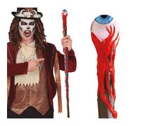 FIESTAS GUIRCA Bastone con occhio rimovibile (90 cm), accessorio per costume da scheletro e Halloween, ideale per feste horror e celebrazioni, marrone