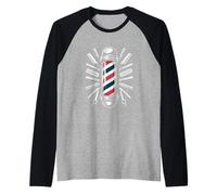 Bastone da Barbiere con pettini e Forbici Maglia con Maniche Raglan