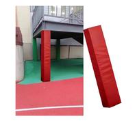 Bastone da basket quadrato da 1,8 m, cuscinetto avvolgente per palo, con chiusura a gancio/anello, barriera di protezione per palazzi, palestra, garage, cantina (rosso, 20 x 20 cm)