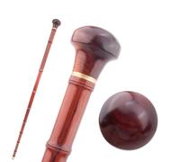 Bastone Da Camminare In Stile Bambu Rosso Scuro con Manopola A Sfera - In Legno Punta In Gomma per Uomini & Donne, Ergonomico & Moderne