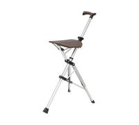 Bastone da passeggio 2 in 1 con sedile, telaio in alluminio ultraleggero e robusto sgabello pieghevole (fino a 120 kg), design pieghevole, ideale per viaggi e visite turistiche (marrone)