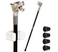 Bastone da Passeggio a Forma di Lupo con Bocca Aperta, con Impugnatura Ergonomica e Puntale in Gomma Antiscivolo, Bastone da Passeggio per Uomo e Donna, Cospaly Vintage Party 94 Cm