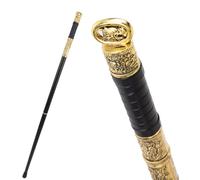 Bastone da Passeggio Alla Moda con Manico a Forma di Drago in Rame, Bastone Antiscivolo Rimovibile in Due Pezzi per Anziani e Persone con Mobilità Ridotta 38 Pollici(Gold Copper)