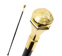 Bastone da Passeggio Alla Moda Con Manico Rotondo a Forma di Lupo Dorato da 37,2 Pollici, per Feste Bastone da Passeggio Decorativo Elegante Pomello Pastorale