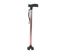 Bastone da passeggio antiscivolo con impugnatura a T, bastoni in lega di alluminio retrattili, stampelle pieghevoli, trekking(Coffee)