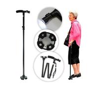 Bastone Da Passeggio Anziani Invalidi Con Luce Led Appoggio Pieghevole Supporto