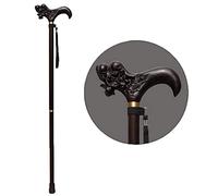 Bastone da passeggio, bastoncino di canna di legno anziani non slip da passeggiata staccabile stampelle in legno massiccio portatili rubinetti lunghi manici per camminatori, nero, nero con forza